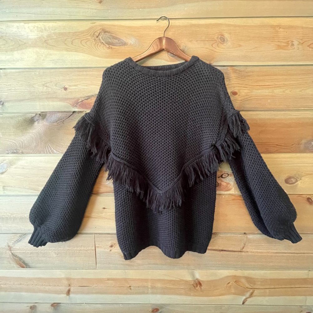Black Fringe Sweater